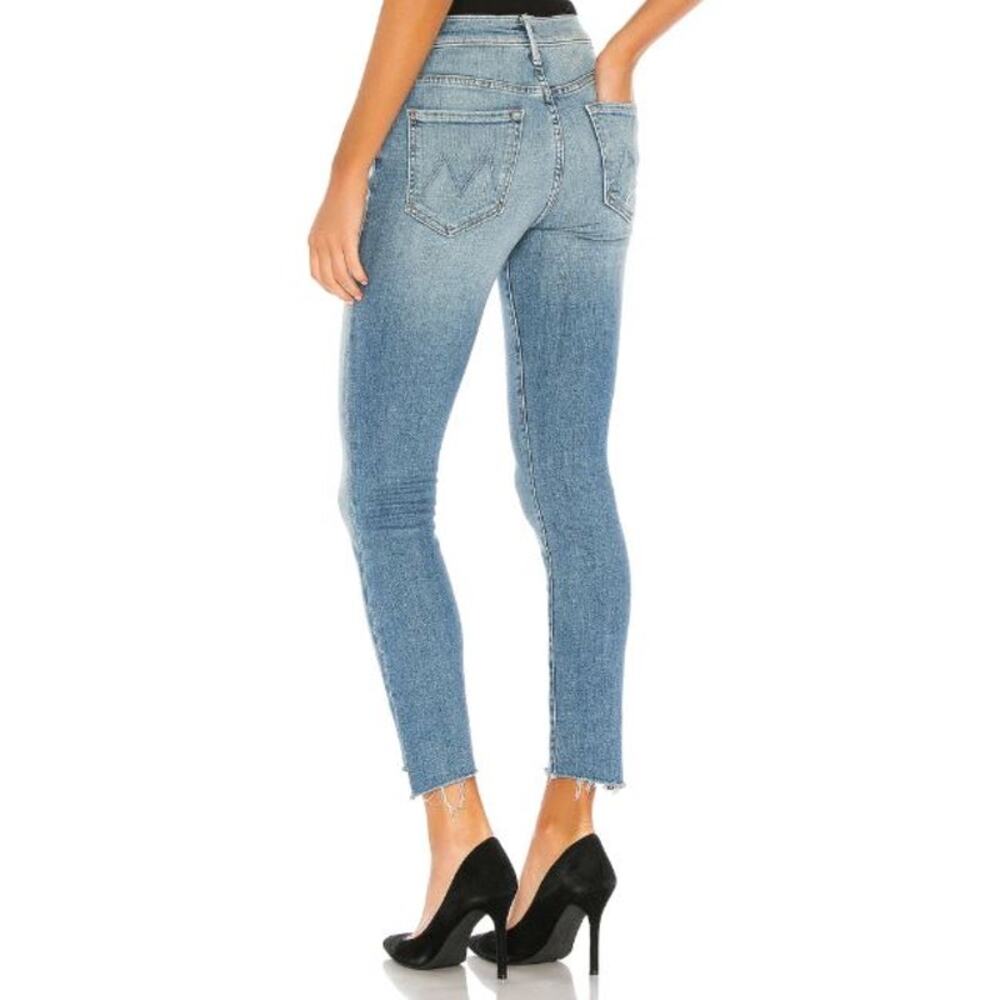 NEW MOTHER The Stunner Zip Step Ankle Fray Jeans Raw Cut Hem Tarrot Time Size 34 - Picture 10 of 14